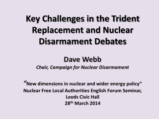 Nuclear Disarmament Debates