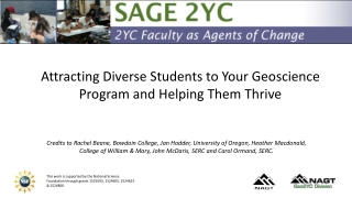 Attracting Diverse Students to Your Geoscience Program and Helping Them Thrive