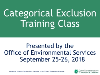 Categorical Exclusion Training Class