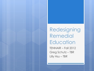 Redesigning Remedial Education