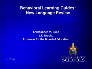 Behavioral Learning Guides: New Language Review