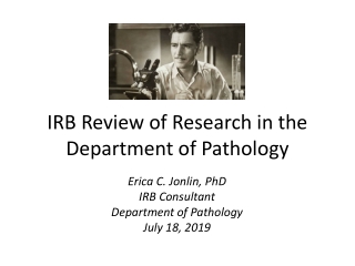 IRB Review of Research in the Department of Pathology