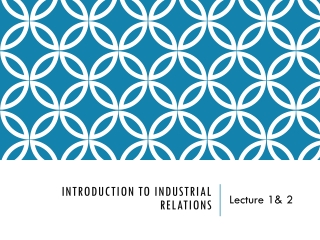 Introduction to Industrial Relations