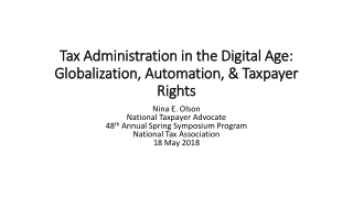 Tax Administration in the Digital Age: Globalization, Automation, &amp; Taxpayer Rights