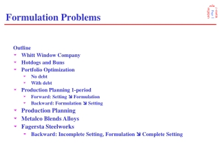 Formulation Problems