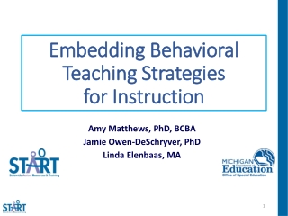 Embedding Behavioral Teaching Strategies for Instruction