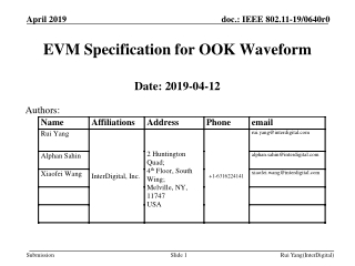 EVM Specification for OOK Waveform