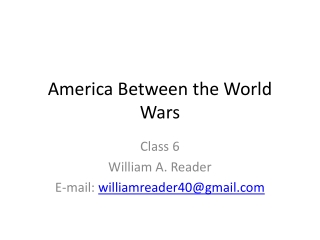 America Between the World Wars