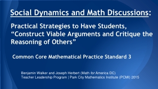 Social Dynamics and Math Discussions :