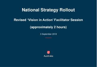 National Strategy Rollout Revised ‘Vision in Action’ Facilitator Session (approximately 2 hours)