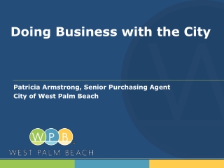 Patricia Armstrong, Senior Purchasing Agent City of West Palm Beach