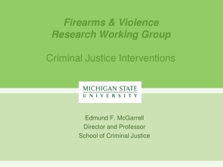 Firearms &amp; Violence Research Working Group Criminal Justice Interventions