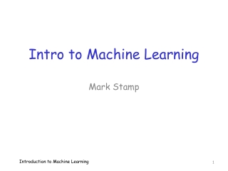 Intro to Machine Learning