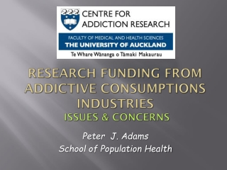 Research Funding from addictive consumptions industries Issues &amp; concerns