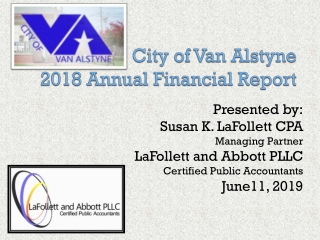 City of Van Alstyne 2018 Annual Financial Report