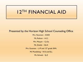 12 th FINANCIAL AID