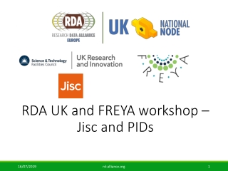 RDA UK and FREYA workshop – Jisc and PIDs
