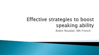 Effective strategies to boost speaking ability