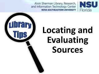 Locating and Evaluating Sources