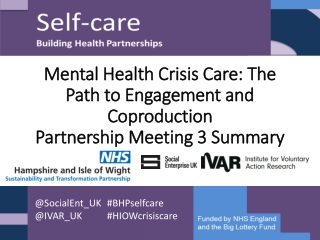 Mental Health Crisis Care: The Path to Engagement and Coproduction Partnership Meeting 3 Summary