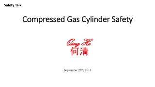 Compressed Gas Cylinder Safety