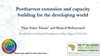 Postharvest extension and capacity building for the developing world