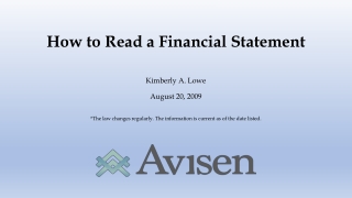 How to Read a Financial Statement