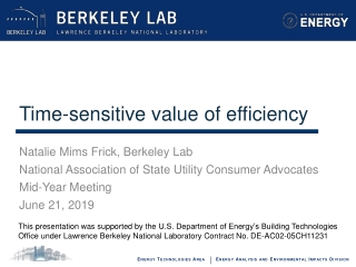 Time-sensitive value of efficiency