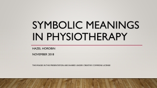 Symbolic meanings in Physiotherapy