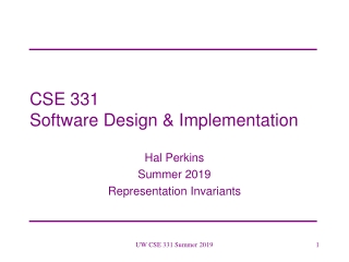 CSE 331 Software Design &amp; Implementation