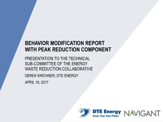Presentation to the Technical Sub-committee of the Energy Waste Reduction Collaborative
