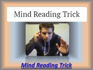 Mind Reading Trick