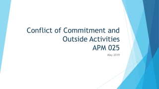 Conflict of Commitment and Outside Activities APM 025