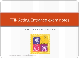 FTII- Acting Entrance exam notes