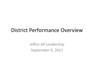 District Performance Overview
