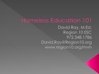 Homeless Education 101