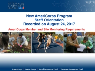 New AmeriCorps Program Staff Orientation Recorded on August 24, 2017