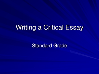 Writing a Critical Essay
