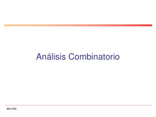 Análisis Combinatorio