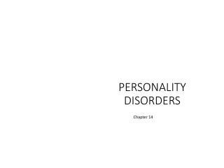 PERSONALITY DISORDERS