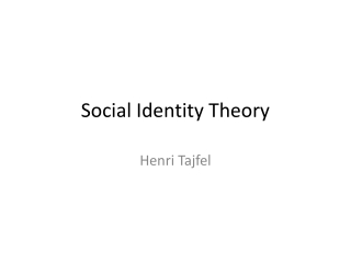 Social Identity Theory