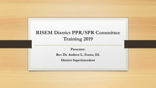 RISEM District PPR/SPR Committee Training 2019
