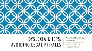 Dyslexia &amp; Ieps : avoiding legal pitfalls