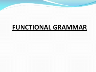 FUNCTIONAL GRAMMAR