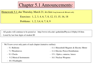 Chapter 5.1 Announcements :