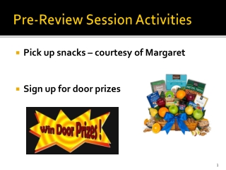 Pre-Review Session Activities