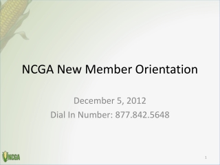 NCGA New Member Orientation