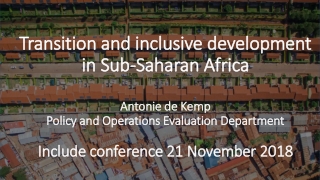 Transition and inclusive development in Sub-Saharan Africa