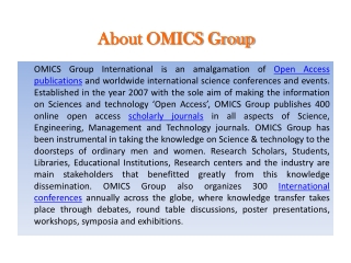 About OMICS Group