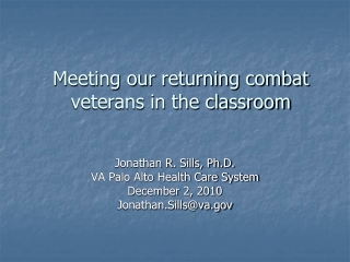 Meeting our returning combat veterans in the classroom